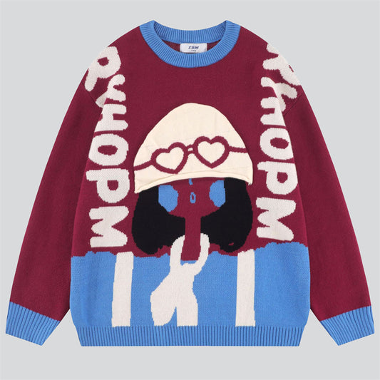 Trendy Girl Letter Jacquard Sweater