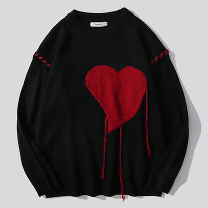 Creative Stitching Love Heart Sweater