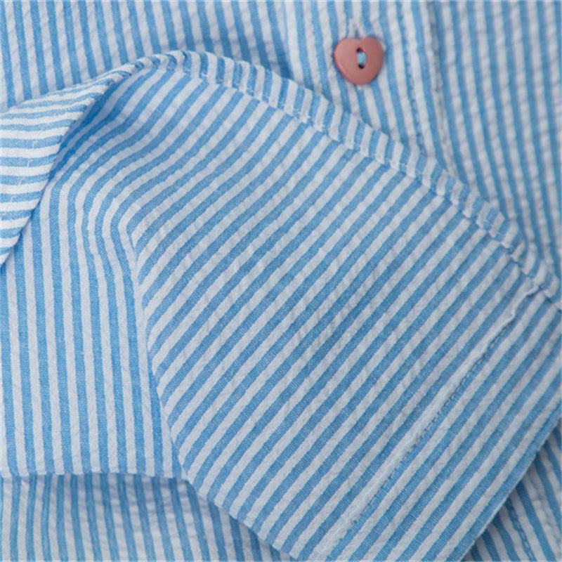 Rainbow Buttons Striped Shirt