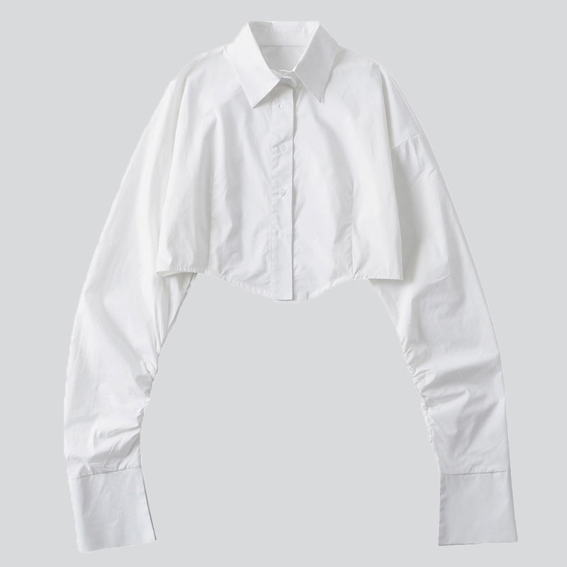 Chic Ruched Cropped Shirt