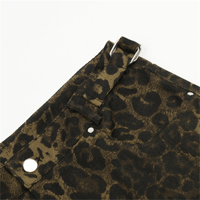 Vintage Leopard Print Cargo Pants