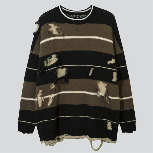 Hip-Hop Style Stripe Knitted Sweater