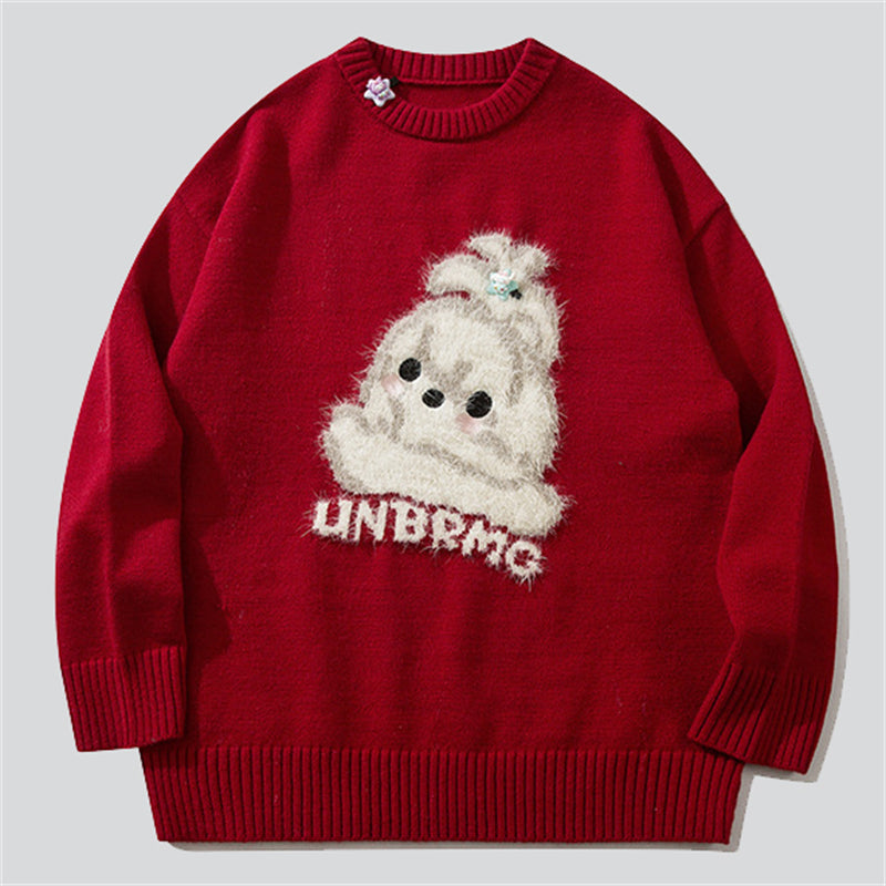 Kawaii Furry Puppy Pattern Sweater