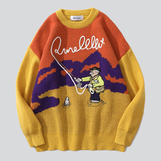 Fishing Grandpa Fun Sweater