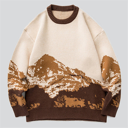 Snow Mountain Contrast Color Sweater
