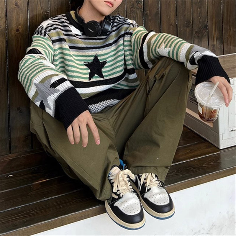 Five-Pointed Star Stripe Sweater