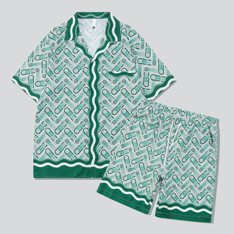 Green Stripe Lapel Shirt + Vintage Shorts