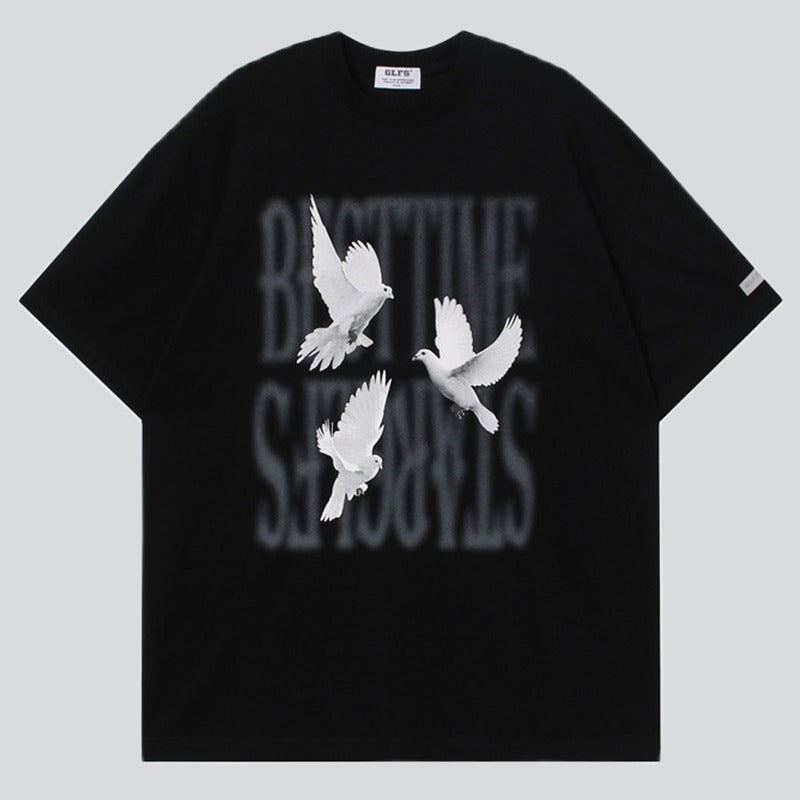 Three Doves Letters Print Tees
