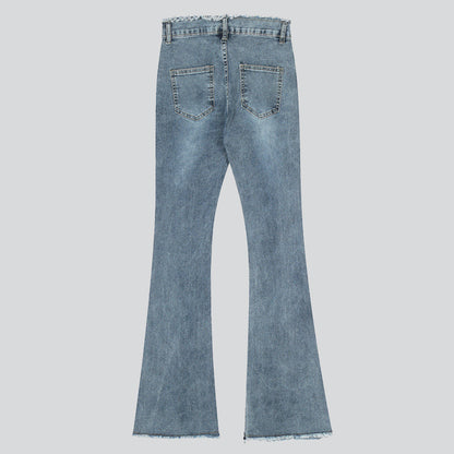 Five-pointed Star Frayed Bootcut Jeans