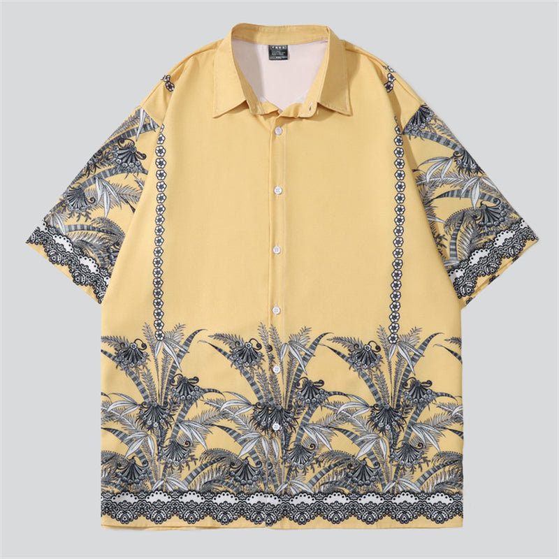 Summer Coconut Tree Print Hawaiian Shirt