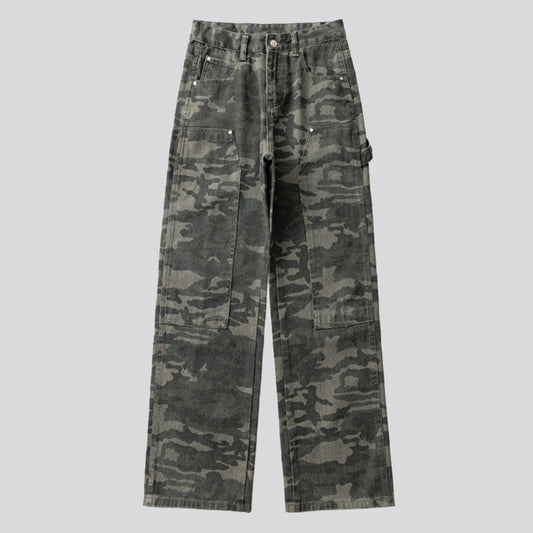 High-Rise Camouflage Jeans