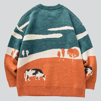 Blue Sky Dairy Cattle Knitted Sweater