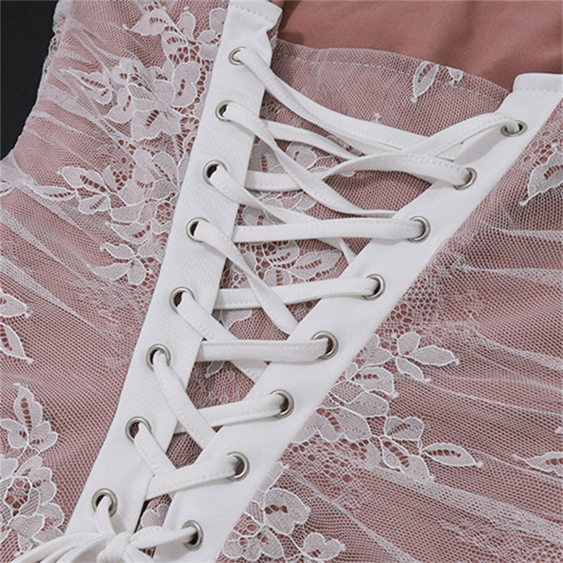 Tie-back Floral Lace Dress