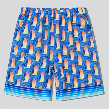 Arched Door Pattern Beach Shirt + Retro Shorts