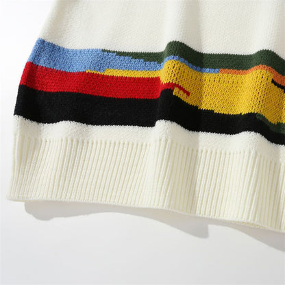 Colourful Stripe Lazy Sweater