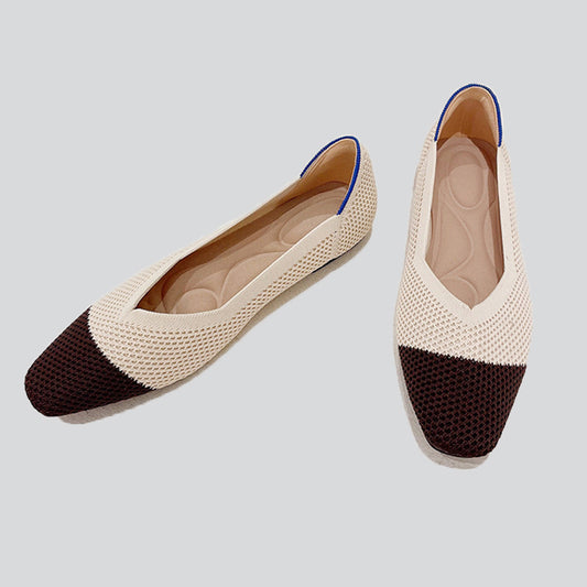Breathable Simple Knitted Flat Shoes