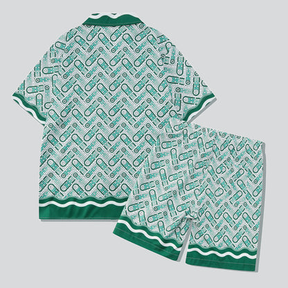 Green Stripe Lapel Shirt + Vintage Shorts