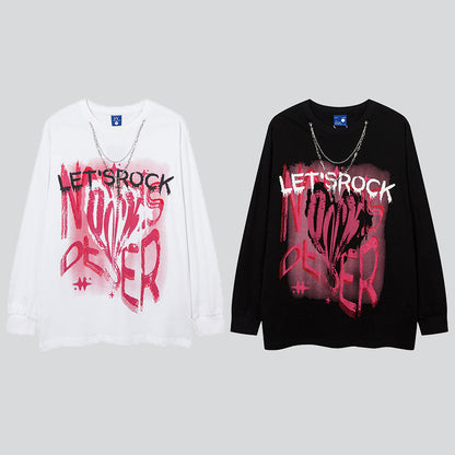Contrast Color Letters Graffiti Tees
