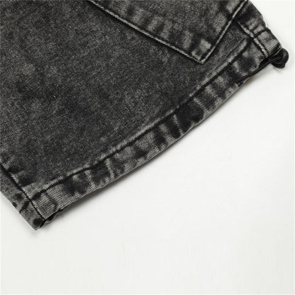 Vintage Washed Multi-Pocket Jeans