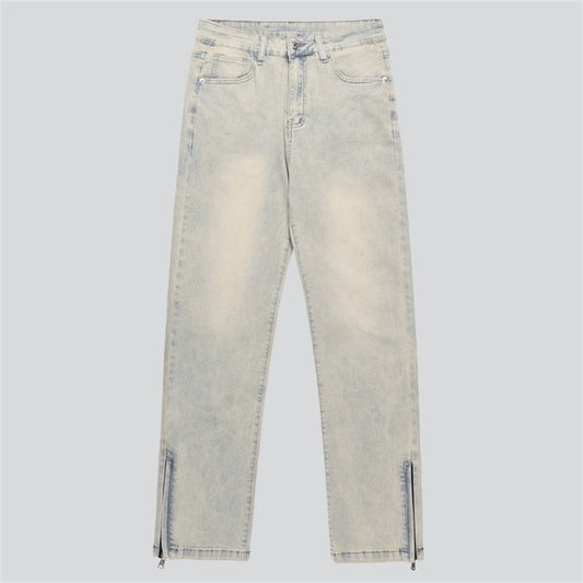 Side Zipper Retro Jeans