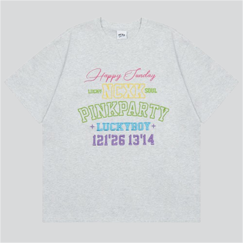 Colourful Letter Embroidery Tees