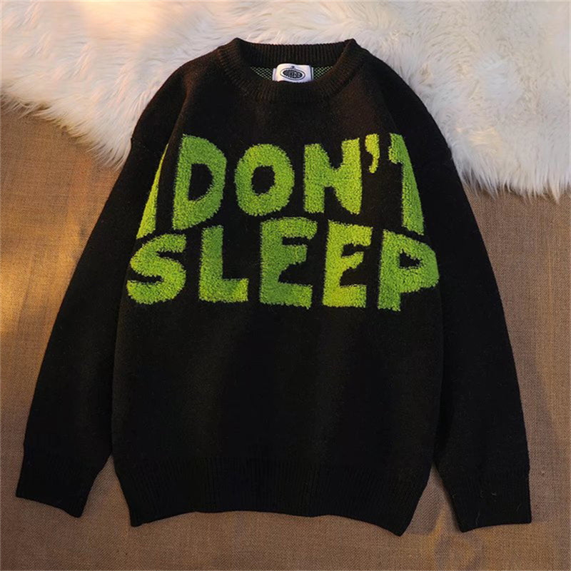 "I Don't Sleep" Flocking Sweater