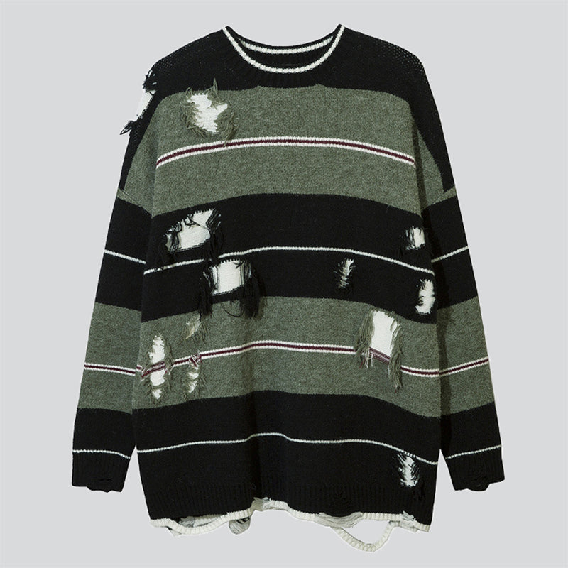 Hip-Hop Style Stripe Knitted Sweater
