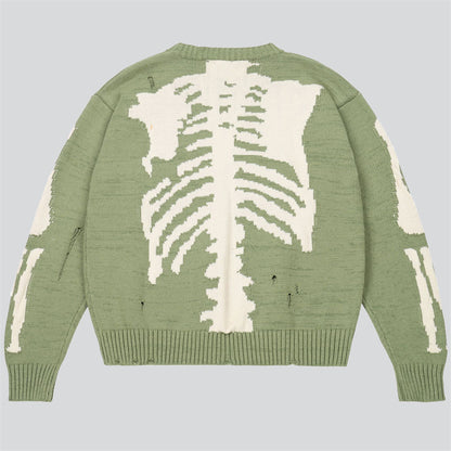 Hip-Hop Skeleton Jacquard Sweater