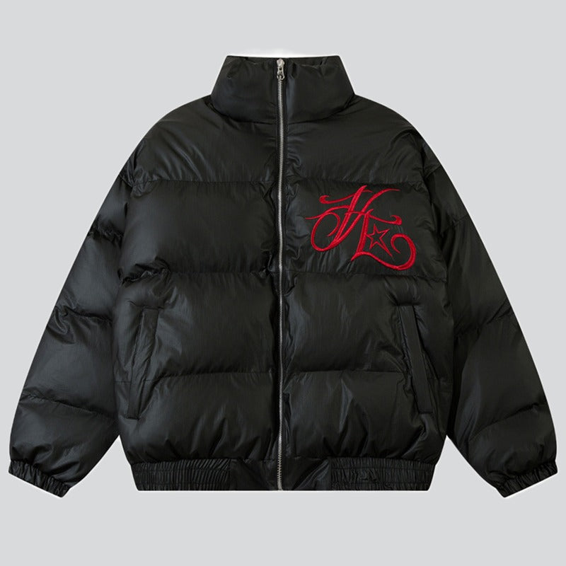 Embroidered Letter Waterproof Coat