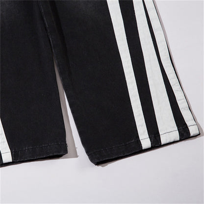White Stripe Vintage Denim Pants
