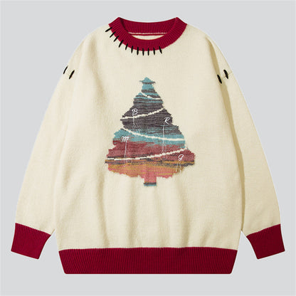 Christmas Tree Print Couple Sweater