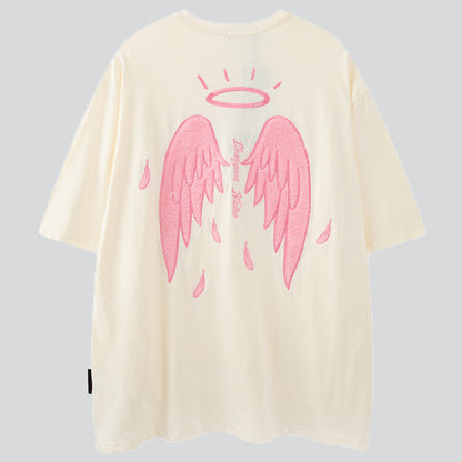 Angel's Wings Flocking Embroidery Tees