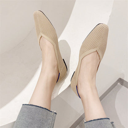 Breathable Simple Knitted Flat Shoes