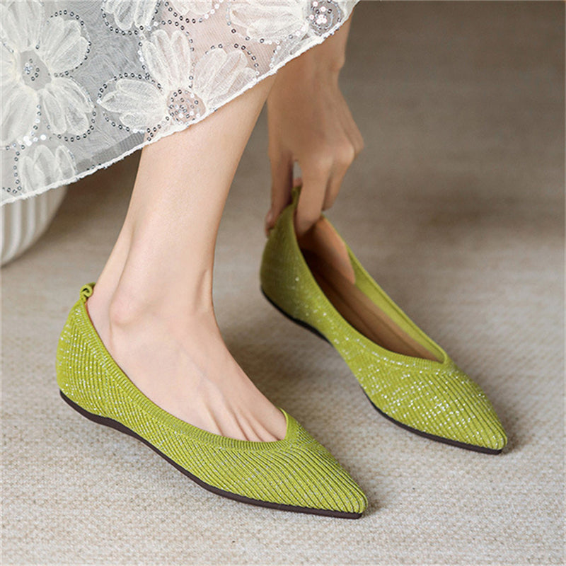 Vogue Solid Color Pointed Toe Flats