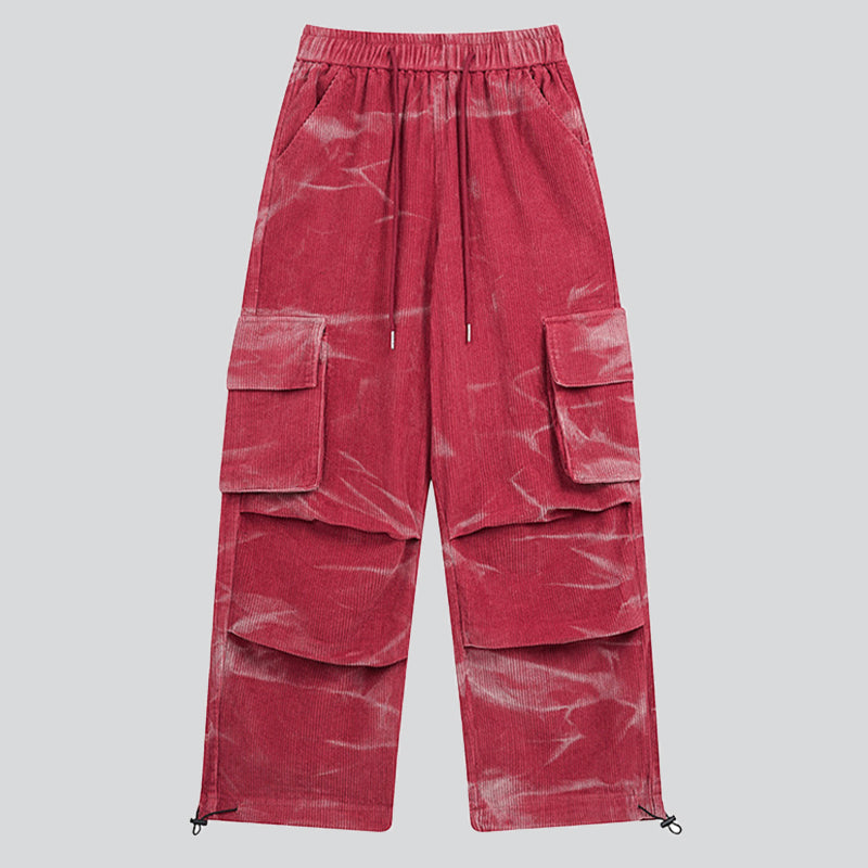 Vintage Tie-Dye Multi-Pocket Cargo Pants