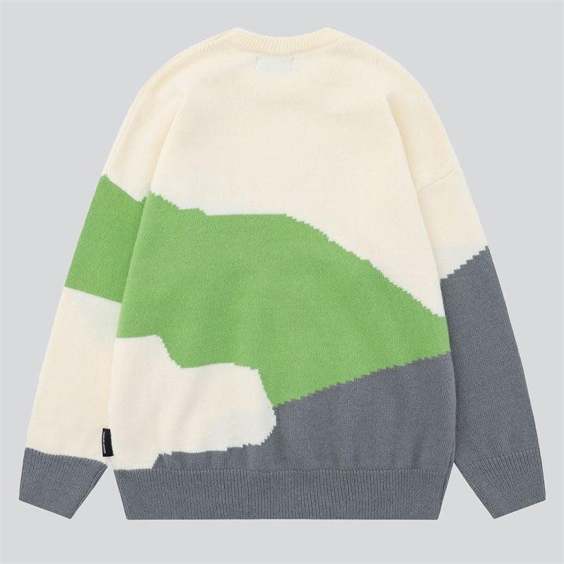 Autumn Colour Block Vintage Sweater