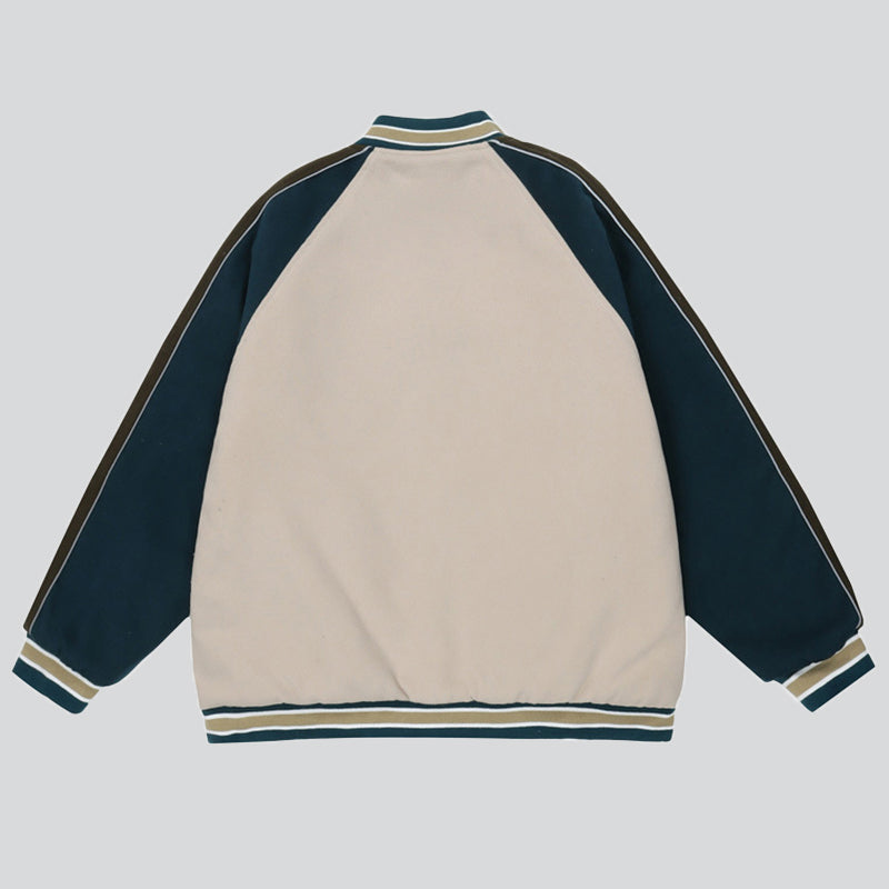 Quilted Lined Colorblock Varsity Jacket