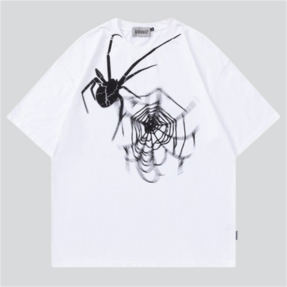 Trendy Spider Web Print Tees