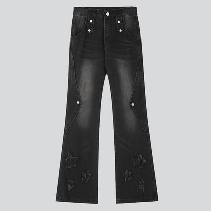 Frayed Stars Patch Jeans