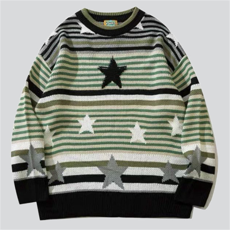 Five-Pointed Star Stripe Sweater