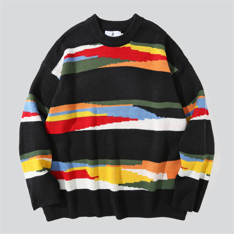 Colourful Stripe Lazy Sweater