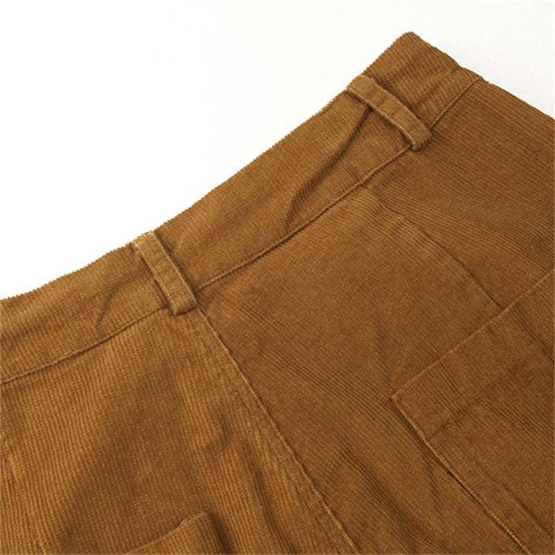 Corduroy Baggy Ankle Tied Cargo Pants