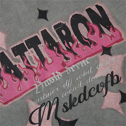 Star Airbrush Flame Letter Tees