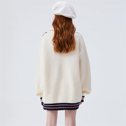 Fake Two-piece Polo Collar Sweater