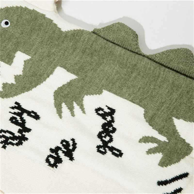 Cartoon Dinosaur Loose Sweater