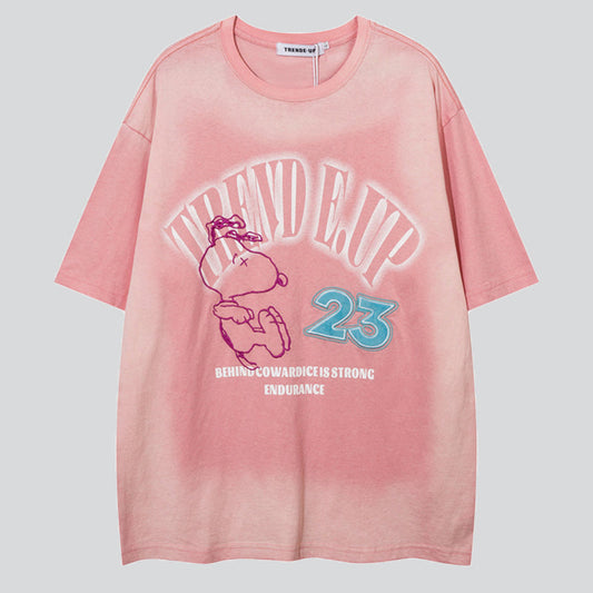 Snoopy Embroidery Gradient Colour Tees