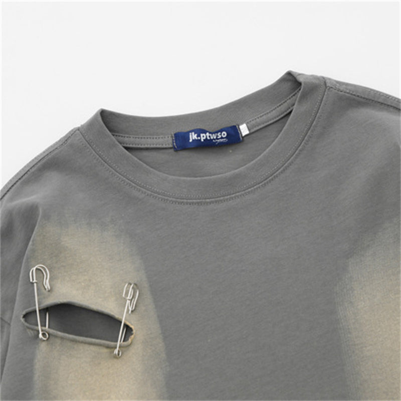 Unique Ripped Tees with Safety Pins