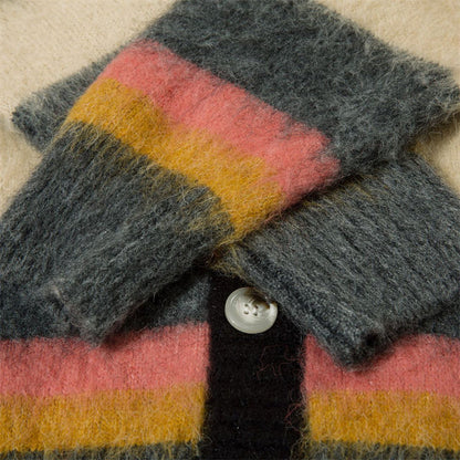 V-neck Multicolor Stripes Sweaters
