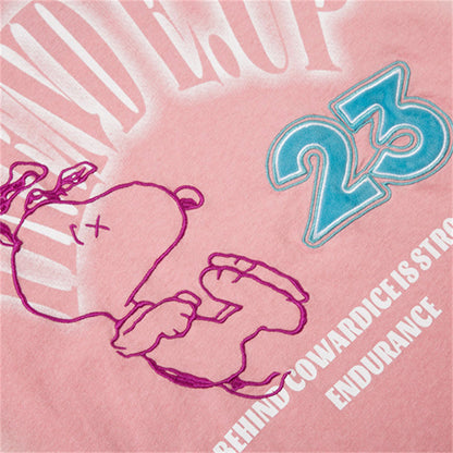 Snoopy Embroidery Gradient Colour Tees