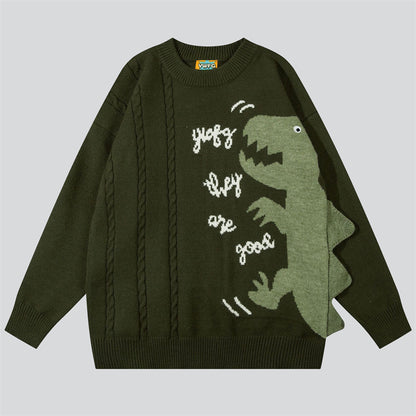 Cartoon Dinosaur Loose Sweater